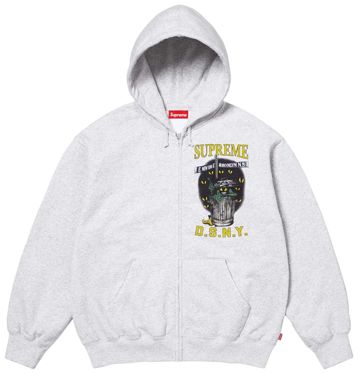Supreme x Dsny Zip Up Hooded Sweatshirt Ash Grey