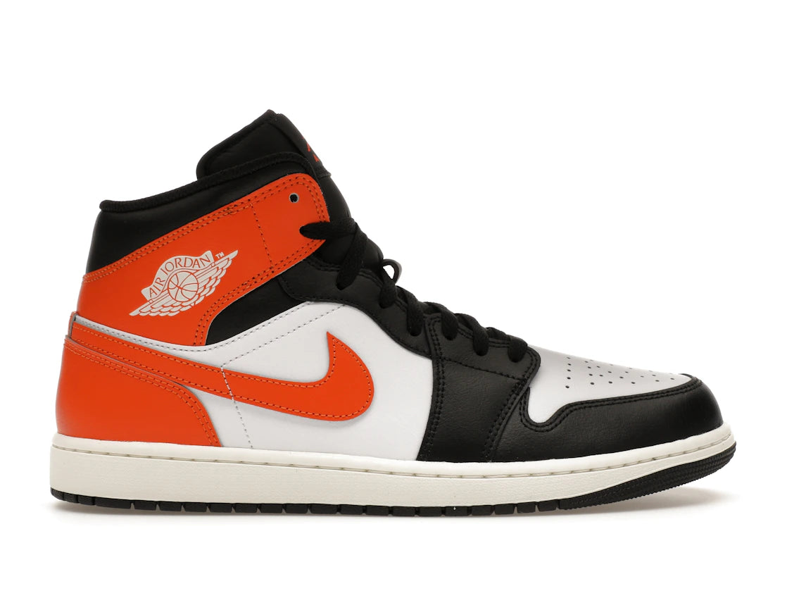 Jordan 1 Mid Black Toe Starfish