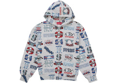Supreme Flash Zip Up Hooded Sweatshirt White