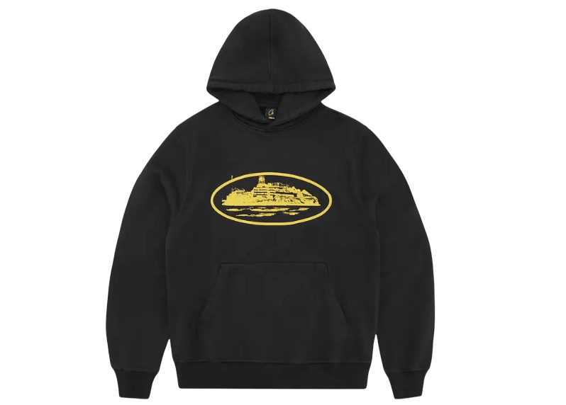 Corteiz Alcatraz Hoodie Black/Yellow