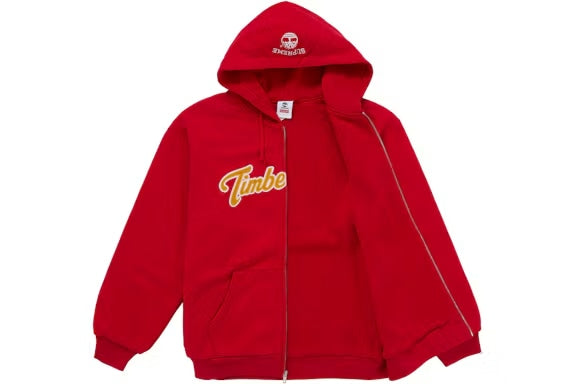 Supreme x Timberland Thermal Lined Zip Up Hooded Sweatshirt Red