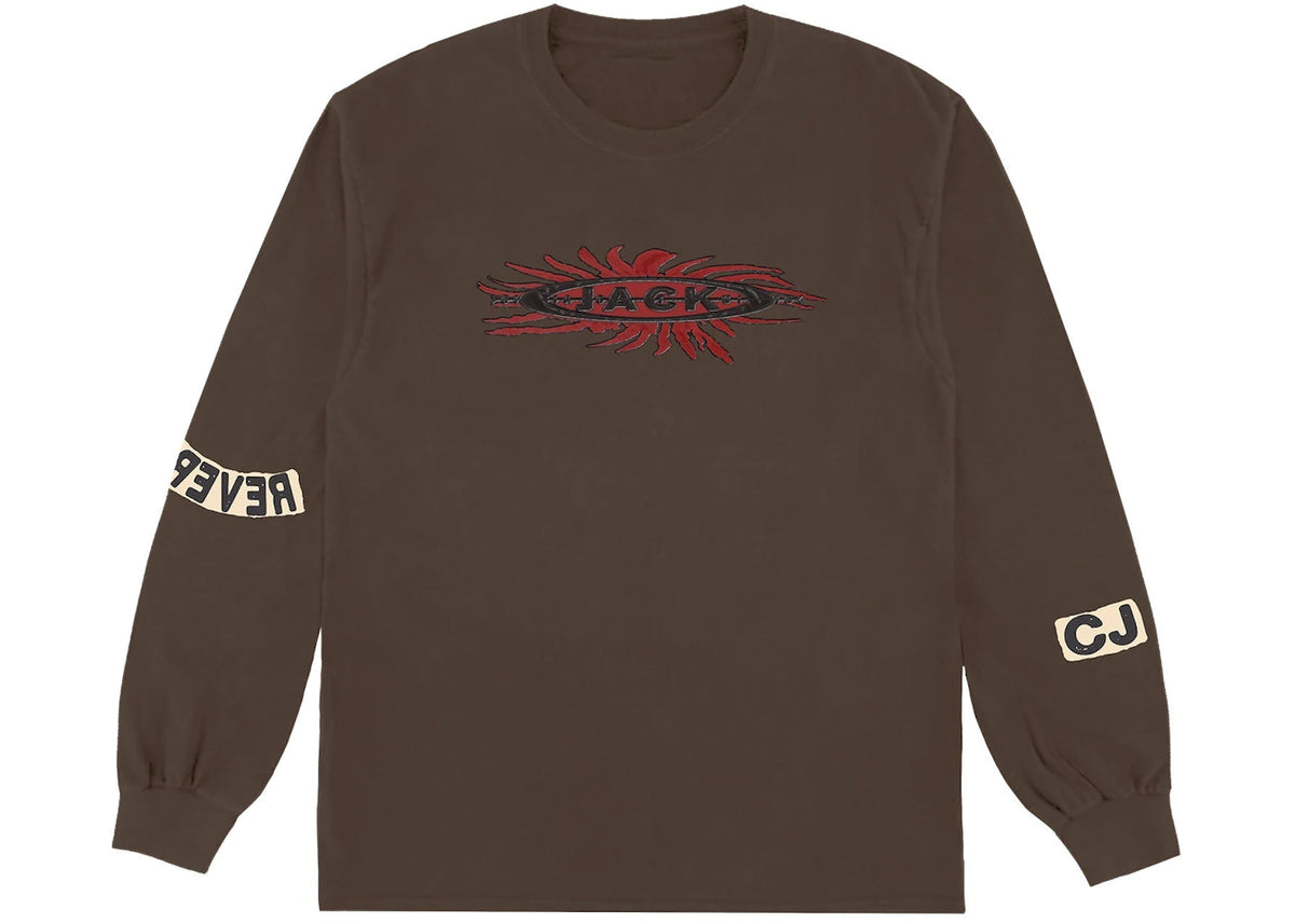 Travis Scott Reverse Jack Long Sleeve T-shirt Brown