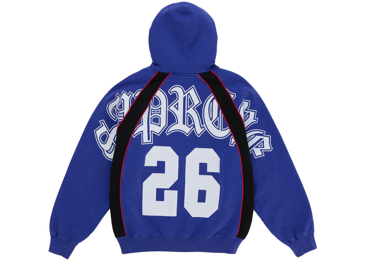Supreme Paneled Zip Up Hooded Sweatshirt Blue