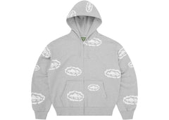 Corteiz x Denim Tears Island Wreath Zip Hoodie Heather Grey