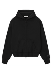 Fear of God Essentials Classic Fleece Zip-Up Hoodie Jet Black