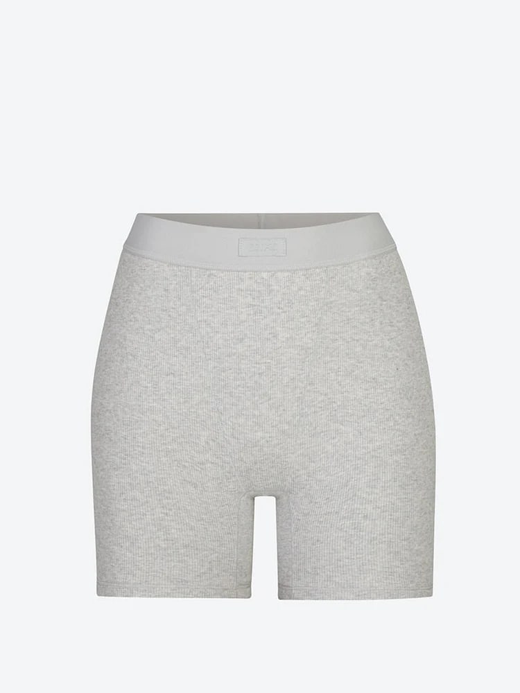 SKIMS SHORTS Cotton rib boxer Heather Grey