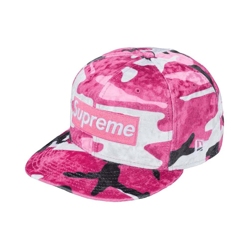 Supreme Crushed Velvet Box Logo New Era 'Pink Camo'