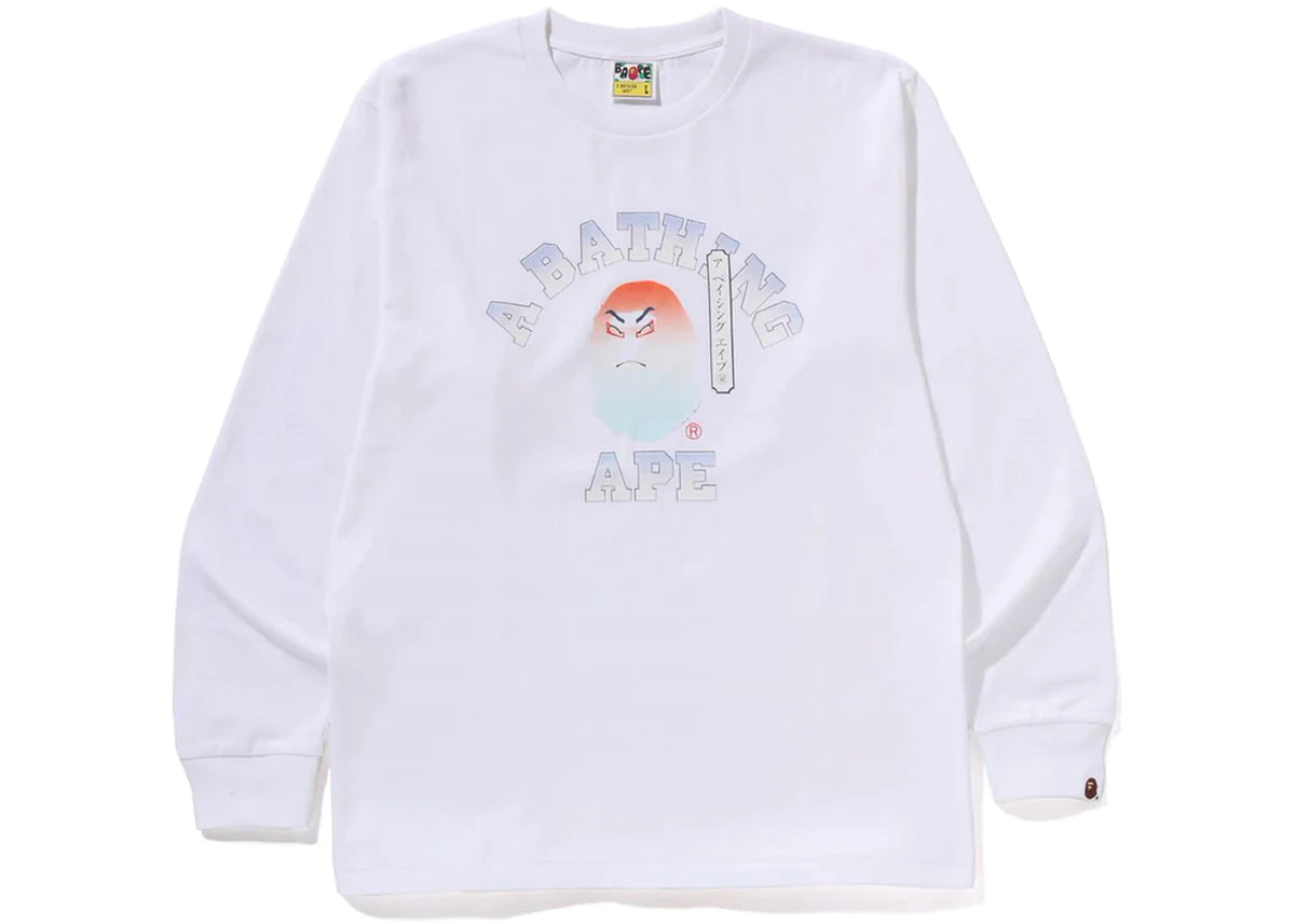 BAPE Kabuki Head L/S Tee White