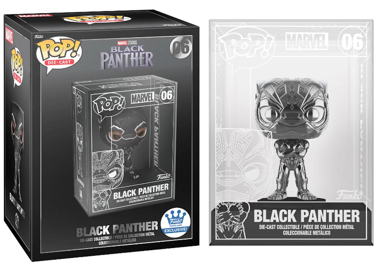 Funko Pop! Die-Cast Marvel Studios Black Panther Chase Edition Funko Shop Exclusive Figure #06