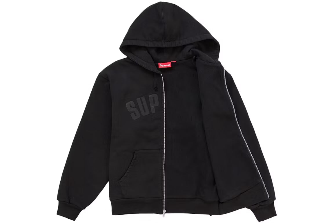 Supreme Arc Thermal Lined Zip Up Hooded Sweatshirt 'Black'