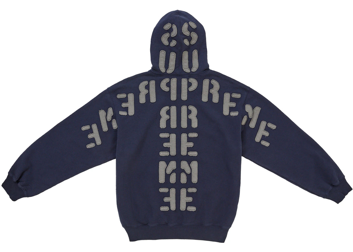 Supreme Mirrored Applique Hooded Sweatshirt Navy