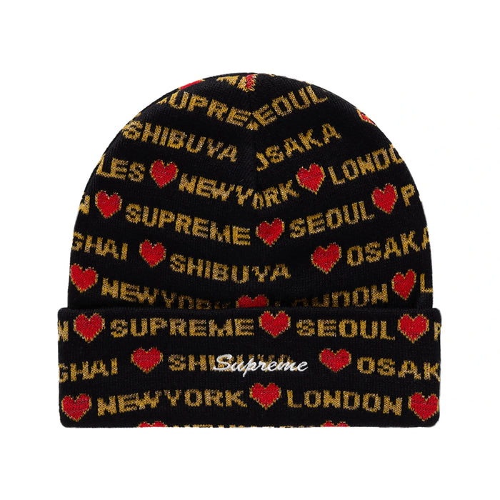 Supreme Hearts Beanie Black