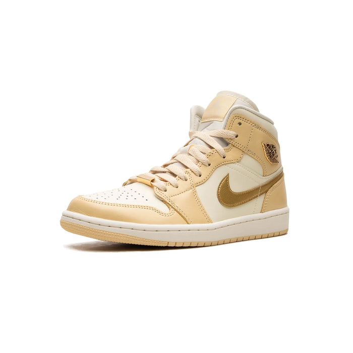 Jordan 1 Mid SE Pale Vanilla Metallic Gold (Women's)