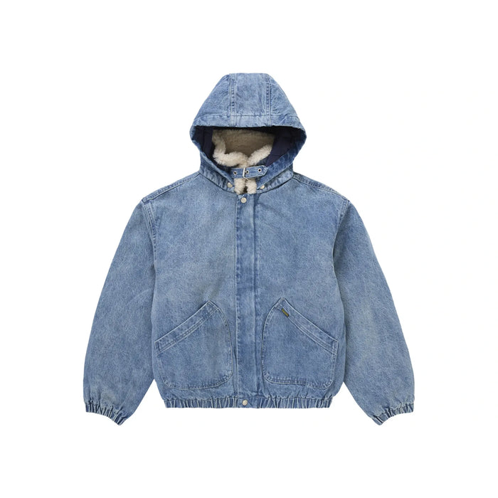 Supreme Faux Shearling Lined Bomber Jacket Denim