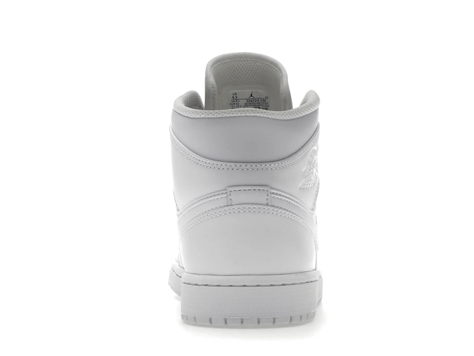 Jordan 1 Mid Triple White
