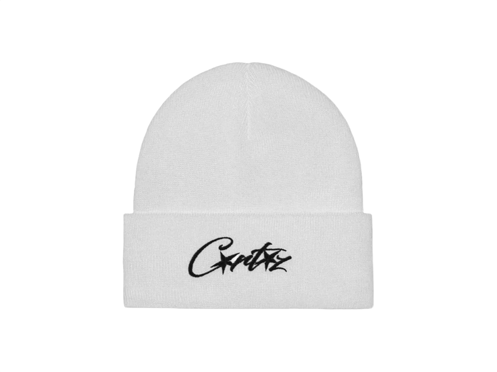 Corteiz Allstarz Folded Beanie White