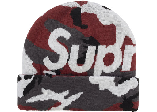 Supreme Camo Big Logo Beanie Red Camo