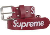 Supreme Repeat Leather Belt (FW25) Red