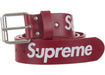 Supreme Repeat Leather Belt (FW25) Red