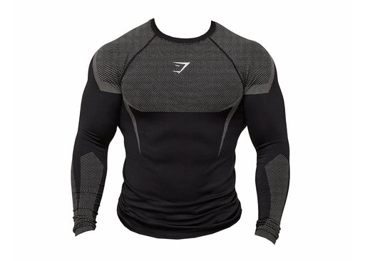 Gymshark Onyx 5.0 Seamless Long Sleeve T-shirt Black/Light Grey