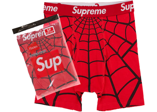 Supreme Hanes Spider-Man Boxer Briefs (2 Pack) Red