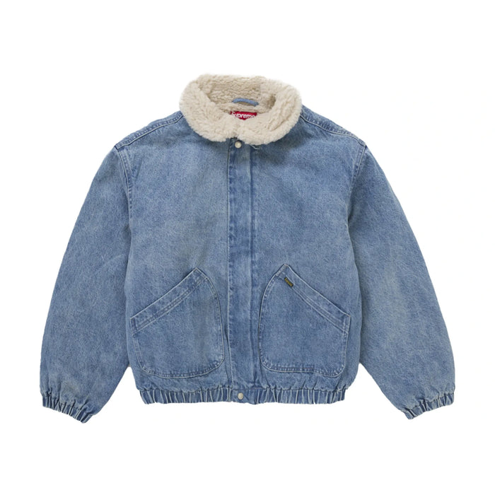 Supreme Faux Shearling Lined Bomber Jacket Denim