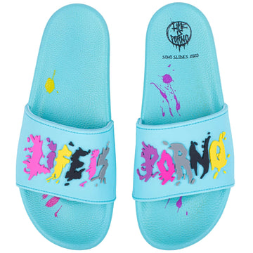 Life is Porno Slides Blue Cotton Candy