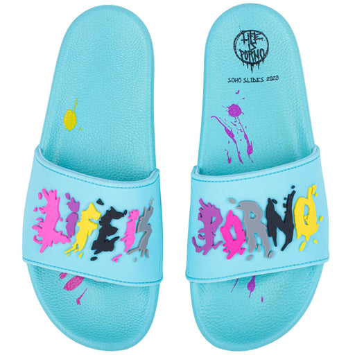 Life is Porno Slides Blue Cotton Candy