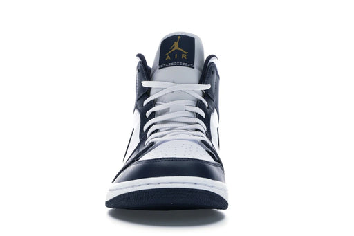 Jordan 1 Mid White Metallic Gold Obsidian