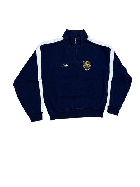 Corteiz Boca Fleece Quarter Zip Long Sleeve Navy