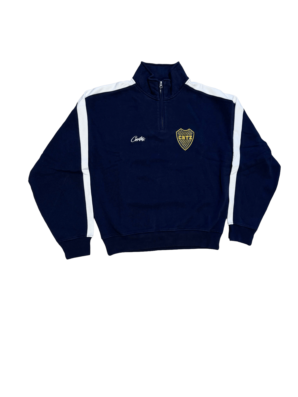 Corteiz Boca Fleece Quarter Zip Long Sleeve Navy