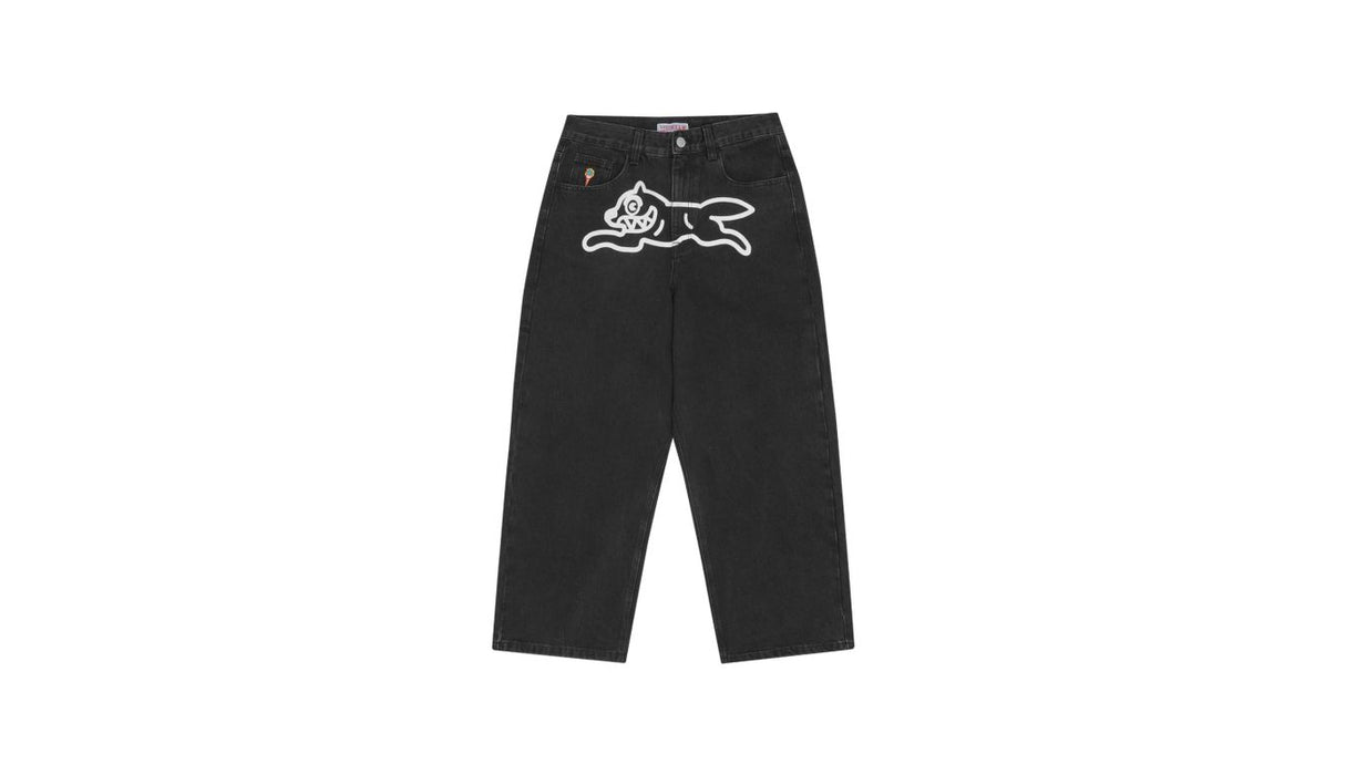 ICECREAM Running Dog Double Scoop Denim Pants Black