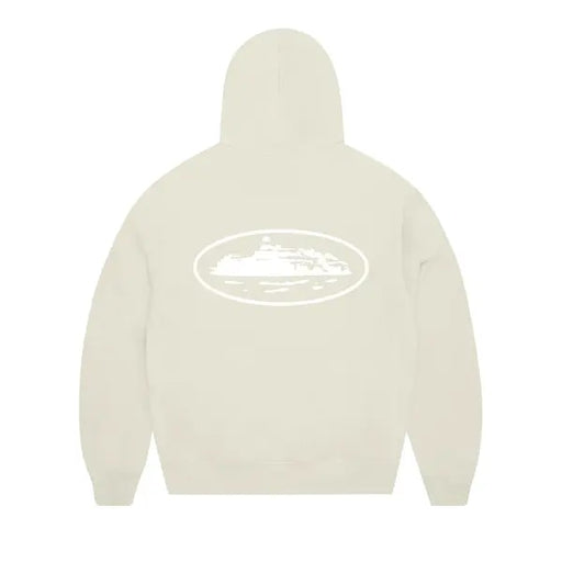 Corteiz Island Puff Print Zip Hoodie Off White