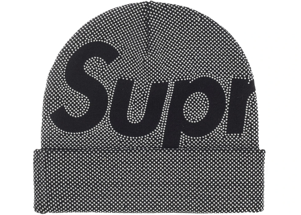 Supreme Studded Knockout Big Logo Beanie Black