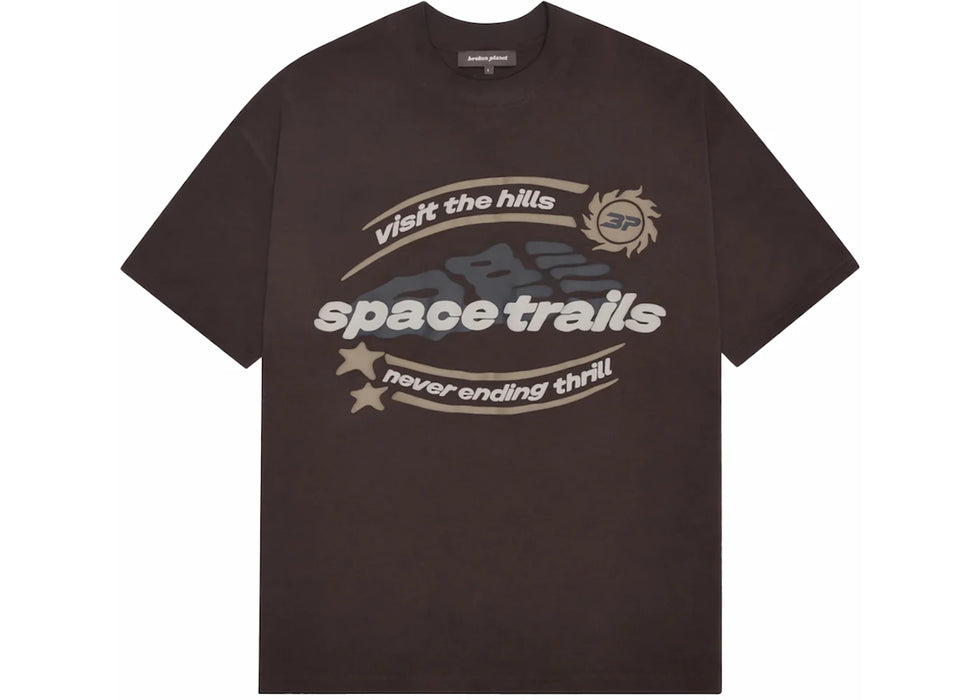 Broken Planet Space Trails T-shirt Mocha Brown