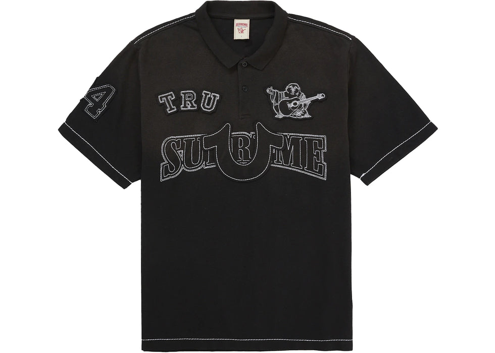 Supreme True Religion Applique Polo Black