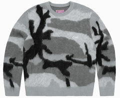 Corteiz Mohair Knit Sweater Grey Scale