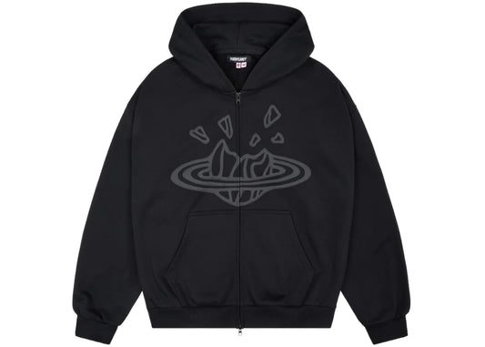 Broken Planet Zip Up Hoodie Midnight Black