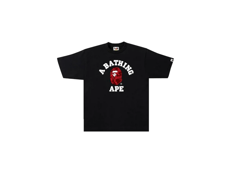 Bape A Bathing Ape Men Black Color Camo College Tee Red