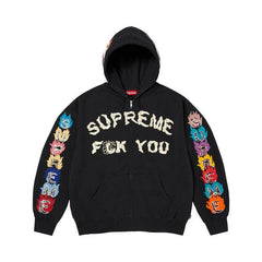 Supreme Fuck You Zip Up Hooded Sweatshirt 'Black'
