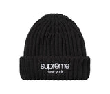 Supreme Classic Logo Chunky Ribbed Beanie (FW26) Black