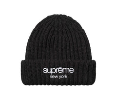 Supreme Classic Logo Chunky Ribbed Beanie (FW26) Black