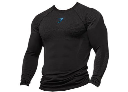 Gymshark Onyx 5.0 Seamless Long Sleeve T-shirt Black/Onyx Grey