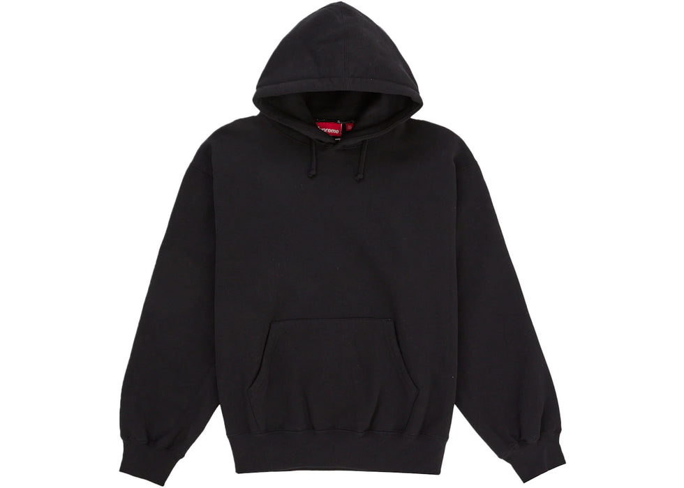 Supreme Satin Applique Hooded Sweatshirt (SS26) Black