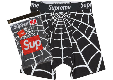 Supreme Hanes Spider-Man Boxer Briefs (2 Pack) Black