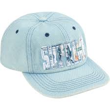 Supreme Embroidered Money Logo 6-Panel Hat Light Blue