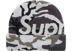 Supreme Camo Big Logo Beanie Snow Camo