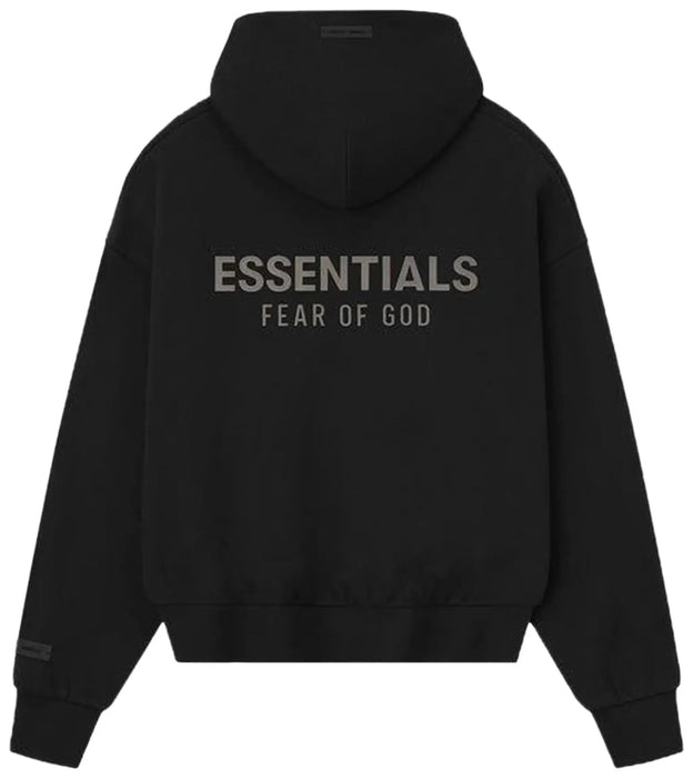 Fear of God Essentials Classic Fleece Zip-Up Hoodie Jet Black