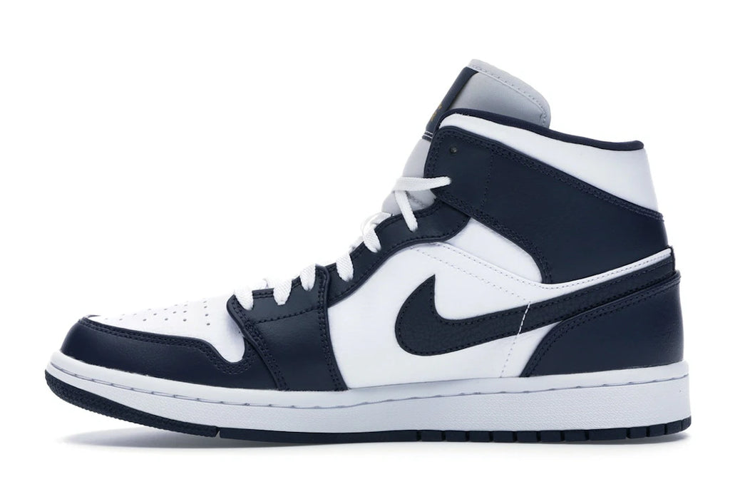 Jordan 1 Mid White Metallic Gold Obsidian