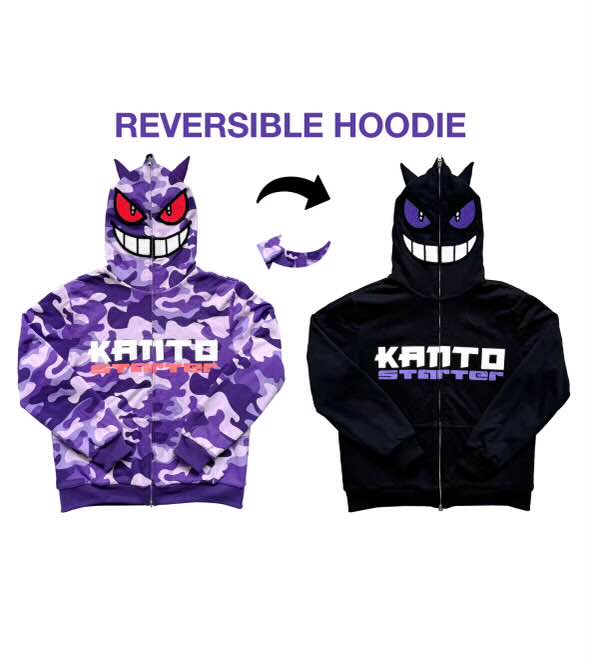 KANTO STARTER PURPLE REVERSIBLE HOODIE